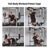 MAJOR FITNESS Power Cage Drone1 Premium- Multi-Function Power Rack for Home Gym, Squat Rack with Pull-up Bar, Cable Crossover System, J-Hooks, for Strength Training, Heavy-Duty Steel Construction