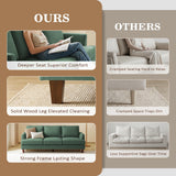 Gericco Mid Century Modern 89" 3-Seater Couch for Living Room, Green
