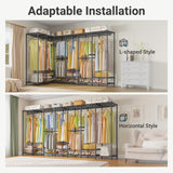 VIPEK V70 Extra Large Clothes Rack Heavy Duty Garment Rack, Freestanding Wardrobe Metal Closet for Hanging Clothes, Bedroom Organizer and Storage, Max Load 1670lbs, Black
