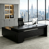 Executive Desk with Storage Cabinet, Modern Office Desk with Side Credenza, Large Manager Desk Workstation for Home Office Business,