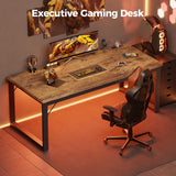 Mericonia 54 Inch Computer Desk with Power Outlets, 1.2" Thick Heavy Duty Industrial Office Desk