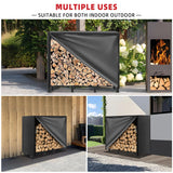 Kendane 4FT Firewood Rack Outdoor with Cover, Heavy Duty Adjustable Firewood log Storage & Holder, Wood Pile Lumber Storage Rack Stacking Outside for Courtyard Patio.