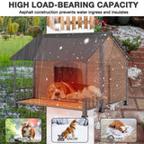 MEDEHOO 47.2'' Extra Large Dog House Outdoor with Heater and Insulated Liner for Winter, Weatherproof Dog Kennel with Anti-bite Metal Frame and Porch, Insulated Dog Shelter for Large Breeds