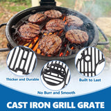 SafBbcue Round Cast Iron Grill Grate for Char-Griller AKORN Jr. Portable Kamado Charcoal Grill and Smoker Replacement Parts, Charcoal Grate for Kamado Akorn E86714 Grills Accessories, with Grid Lifter