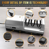 KITCHEN BLISE Electric Knife Sharpener for Kitchen—Fast Sharpening to Restore and Polish Chef Straight and Serrated Knives with 3 Stages & 20° Angle System with Metal Dust Box
