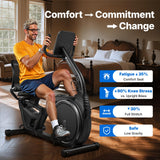 MERACH Recumbent Exercise Bikes for home, Light Commercial Recumbent Exercise Bike for Seniors Adults, Magnetic Recumbent Stationary Bike