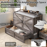 LUXOAK Full Murphy Cabinet Bed with with Storage & Charging Station
