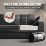 NABUMI 142'' Modular Sectional Sofa, Deep Seat Boneless Couch with Storage