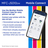 Brother INKvestment 5010 Wireless Color Inkjet All-in-One Printer with Automatic 2-Sided Copy & Scan with 2.7” Color Touchscreen (MCF-J5010DW)