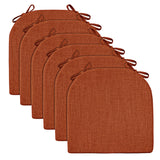 Wellsin Chair Cushions for Dining Chairs 6 Pack - Kitchen Chair Cushions with Ties and Non-Slip Backing
