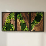 Moss Wall Decor Preserved Moss Art in Solid Cedar Wood Frame | Natural Wooden Wall Decor for Living Room, Office, Home | Zero Maintenance Gift for Nature Lovers 2 Pieces