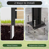 Outdoor Cedar Wood Privacy Screen with Aluminum Posts, Easy Assembly, for Hard Surfaces & Soil