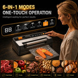 Next-Gen Vacuum Sealer Machine, Food Vacuum Sealer with Powerful Suction Pump, Dual-System for Valve&Textured Bags, Canisters & Marinate, Dual-Heat Seal for Dry&Moist Food, Built-in Cutter&Bag Storage