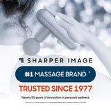 Sharper Image PowerBoost Core Mini Massage Gun [2026 Version] Deep Tissue Percussion Massager with 6 Speeds for Back & Full Body Muscle Pain Relief, Portable with 4 Attachments & Carry Pouch