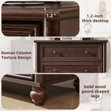 RWYHG Farmhouse 5 Drawers Dresser for Bedroom, Wood 45" Tall Chest of Drawers, Dresser Rustic Storage Dressers Organizer with Metal Handle Closet for Living Room, Hallway Entryway(Walnut)