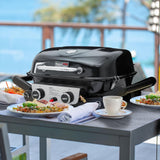 2-Burner Tabletop Propane Gas Grill with Foldable Side Tables, Portable Grill with 17,000 BTUs & 370 Sq. In. Royal Gourmet