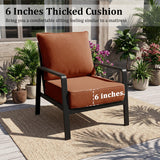LOOFRA 6" Thick Outdoor Chair Cushions, 24 x24 Inch Patio Furniture Cushions Set of 6 with Water Resistant & Removable Cover, UV Resistant, 30D High Density Sponge Patio Cushion