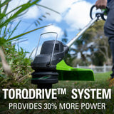 Greenworks 48V (2 x 24V) 15" Cordless String Trimmer, (2) 2.0Ah Batteries and Dual Port Charger Included