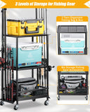 Fishing Rod Holder | Fishing Pole Rack for 10 Rods for Garage Basement or Indoor EXTCCT