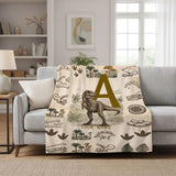Custom Dino Blankets for Adults Boys Girls Teens, Boys Dinosaur Throw Blanket Personalized Blanket with Name, Custom Gifts for Son, Soft Cartoon Blanket for Valentines Christmas Birthday Gift