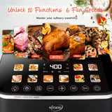 KINSING 10.6 QT Oilless XL Large Air Fryer, 9 Presets & Keep Warm, Stainless Steel Inner Cavity, 400℉ Precise Temp Control, Shake Reminder, Square Non-Stick&Dishwasher Safe Basket,With Visible Window