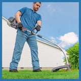 LawnMaster NPTGCP2517B No-Pull Gas String Trimmer with Electric Start 25cc 2 Cycle,17-Inch