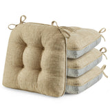 Chair Cushions for Dining Chairs, Tufted Memory Foam Chair Pads with Non-Slip Backing, Kitchen Seat Cushions with Ties