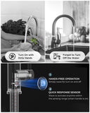 FORIOUS Touchless Kitchen Faucet with Pull Down Sprayer, Black Hands-Free Smart Motion Sensor Sink Faucet Single Handle Contemporary, Suitable for Farmhouse Laundry Camper RV Bar
