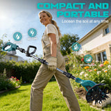 Cordless Tiller Cultivator Compatible with Makita 18V Battery, Ecarke 450RPM Brushless Garden Rototiller,48 Steel Tines, 9" W×6.3" D,Foldable Soil Tilling Tool for Garden Lawn Landscaping (Tool Only)