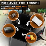 HAUSSIMPLE Car Trash Can with Stability Wings – Leakproof Portable Garbage Bin for Fabric & Rubber Mats – Compact Durable Plastic Auto Organizer for Cars, SUVs, Trucks (Gray with Lid, Medium)