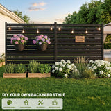 1 Panel No Dig Privacy Fence Screen, 60" H × 48" W Metal Outdoor AC Fencing