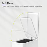 EKO Slim Small Bathroom Trash Can with Lid, Stainless Steel Small Garbage Can with Removable Inner Bucket