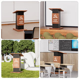 Customizable Logo & Text Podium Stand,Wood Lectern with Lockable Wheels,15MM Particle Board,Church Pulpit with Storage, Mic Stand Space,Wooden Podium for Seminars and Schools(Customized A)