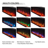 LegendFlame 72" W Smart Wall Mount & in Wall Recessed Electric Fireplace Insert, Heater 750W/1500W, Multi Colors of Flame & Fuel Bed, Alexa/Google Assistant Enabled