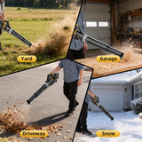 600 CFM Cordless Leaf Blower Compatible with DEWALT 20V MAX Battery (Tool Only), 150 MPH Ultra Lightweight Battery Powered Leaf Blowers, 3-Speed Turbo Handheld Blower for Lawn Yard Patio Driveway Snow