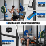 Sportsroyals Squat Rack, LAT Power Cage, Power Rack Multi-Function with Pulley System and Training Attachments for Home Gym