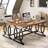 HSH Modern Home Office Computer Desk, Rustic Brown Wood Writing Desk, 47”
