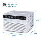 8,000 BTU Inverter Window Air Conditioner, Window AC Units for Up To 350 Sq. Ft. White BLACK+DECKER