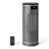 Amazon Basics Space Heater for Indoor Use with PTC Ceramic Technology, 1500W, Remote Control, 70° Oscillation, Digital Controls, 16-inch, Grey