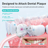 COSLUS Water Dental Flosser Teeth Pick C20: Portable Cordless Oral Irrigator 300ML Rechargeable Travel Irrigation Cleaner IPX7 Waterproof Electric Flossing Machine for Teeth Cleaning, Pink
