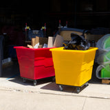 ReadySpace Commercial 16 Bushel Utility Cart with Steel Base, Poly Box Basket Truck, Laundry Cart, and Rolling Trash Bin