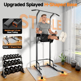 Power Tower Pull Up Station, Dip Station with Stable H-Shaped Base, Adjustable Height for Pull-Ups, Dips, Knee Raises & Calisthenics Training