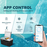 EUHOMY 12 Volt Refrigerator, 26QT(25L) Compressor Electric Cooler APP Control, Car Fridge -4℉~68℉, Portable Refrigerator 12/24V DC 110-240V AC, Portable Freezer for Camping, Travel, Boat