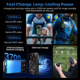 LAGENIO Eagle Pro Mini 5G Rugged Smartphone for Live Streaming Without Wi-Fi, 4K Action Camera, Android 16, 36GB+256GB/1TB, Image Stabilization, 4.0" Display, Dual SIM, NFC, IP69K, Black