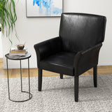 GIANTEX Set of 2 Office Guest Chair, Upholstered Faux Leather Chair with Arms, Rubber Wood Legs, Reception Chair, Executive Accent Armchair, Side Chair for Waiting Room, Meeting Room, Living Room