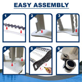 Salty Offshore and Inshore Waterproof Marine Grade 16 Rolling Fishing Rod Holder Dock/Garage Storage Rack, Gray/White Rush Creek Creations