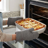 Feenmai Baking Dish for Oven, Ceramic Casserole Dishes Set for 3, Rectangular Lasagna Pan Deep, Baking Pans with Handle, 12.9“/10.8"/8.4" Bakeware Sets for Cake, Casserole, Kitchen Wedding Gifts, Arctic White