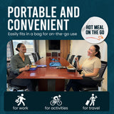 Hot Bento – Self Heated Lunch Box and Food Warmer – Battery Powered, Portable, Cordless, Hot Meals for Office, Travel, Jobsite, Picnics, Outdoor Recreation, Kitchen Meal Prep, Very Perri