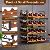 Stackable Wine Rack for 16 Bottles, 4 Tier Wine Storage Cabinet Shelf, Freestanding Wine Organizer X-cosrack