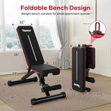 PASYOU Adjustable Foldable Weight Bench for Home Gym with 660LBS, Workout Bench for Incline Decline Flat Bench Press, Full Body Strength Training